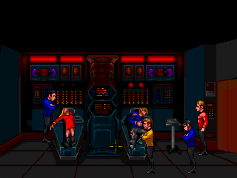 Kirk and the gang walk in on yet another one of McCoy’s weird parties.